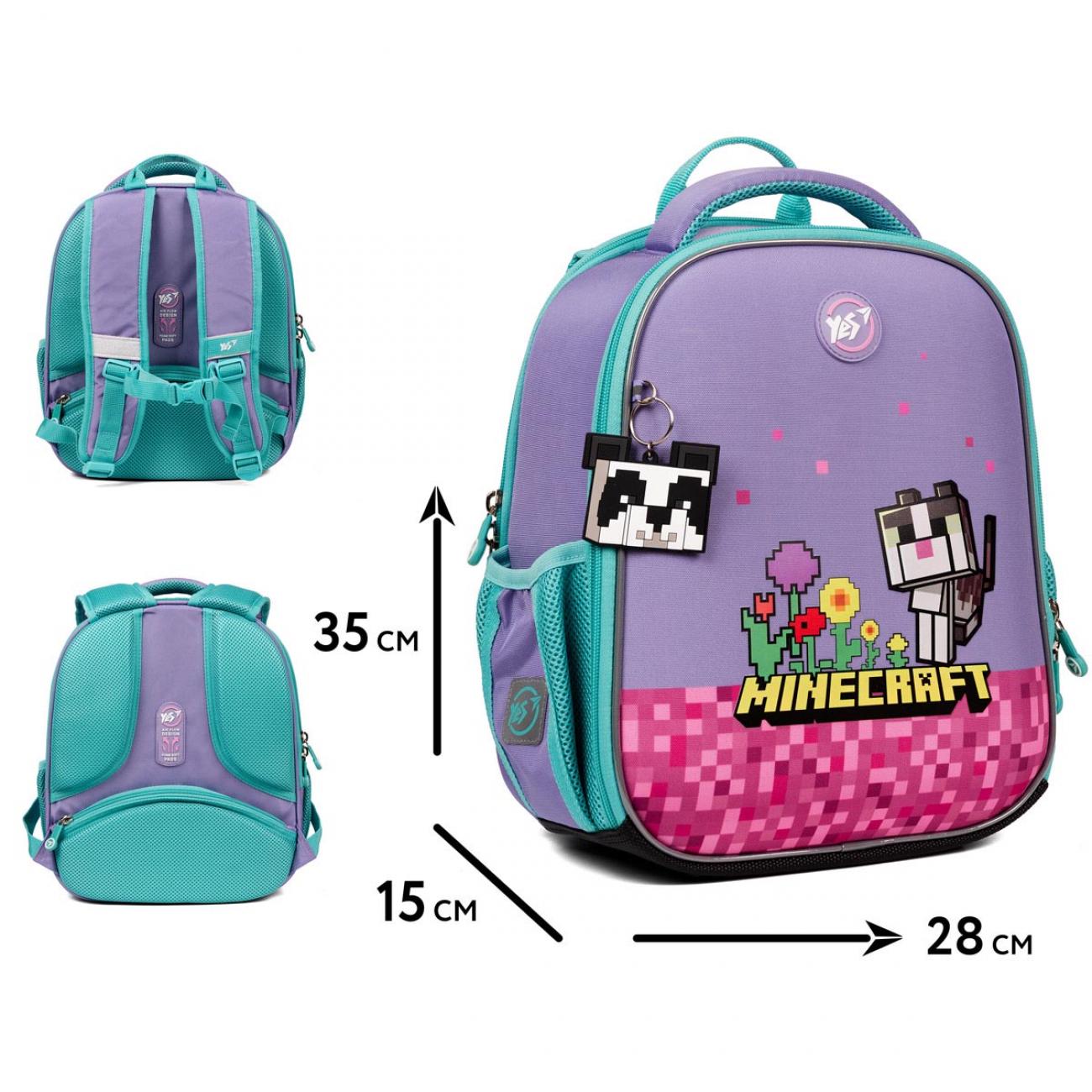 Шкільний рюкзак каркасний з ортопедичною спинкою YES Minecraft Pinky H-100 (550094/995066) - фото 6