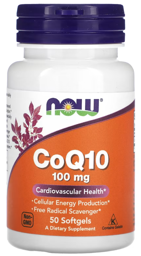 Добавка натуральная Коэнзим Q10 NOW Foods CoQ10 100 мг 50 софтгель