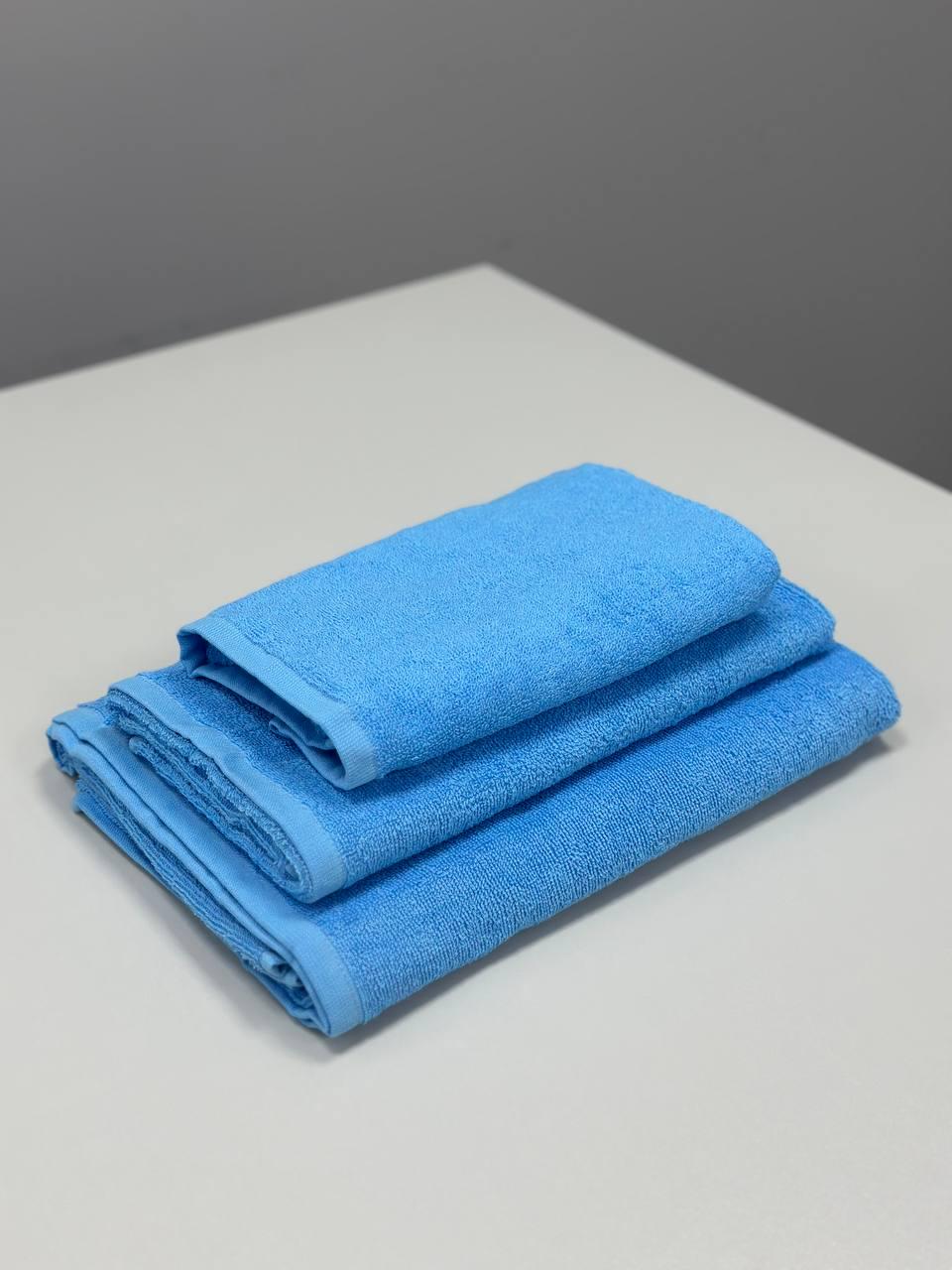Комплект полотенец 40х70/50х90/70х140 см 400 г/м2 Голубой (14163854) - фото 1 Комплект полотенец 40х70/50х90/70х140 см 400 г/м2 Голубой (14163854) - фото 1