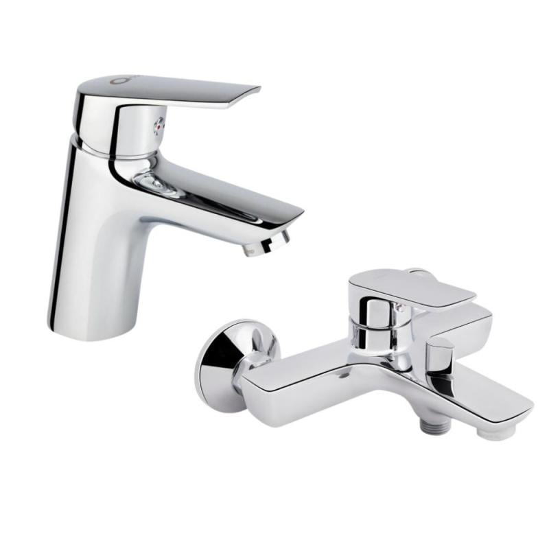 Набор смесителей Qtap Tenso 2в1 для ванны Хром