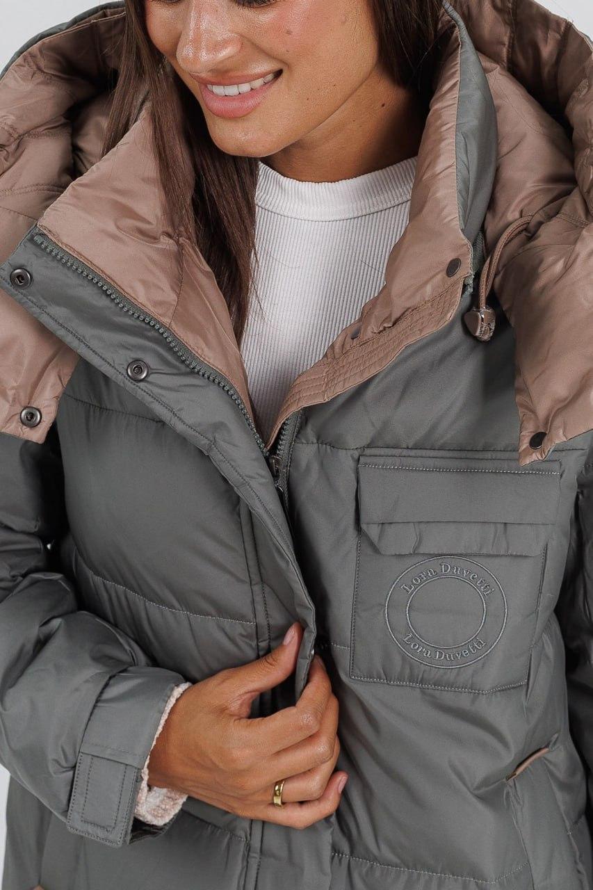 Куртка-пуховик жіноча з ведмедиком р. 52 Темно-сірий (LD-716c/52) - фото 3 Куртка-пуховик жіноча з ведмедиком р. 52 Темно-сірий (LD-716c/52) - фото 3