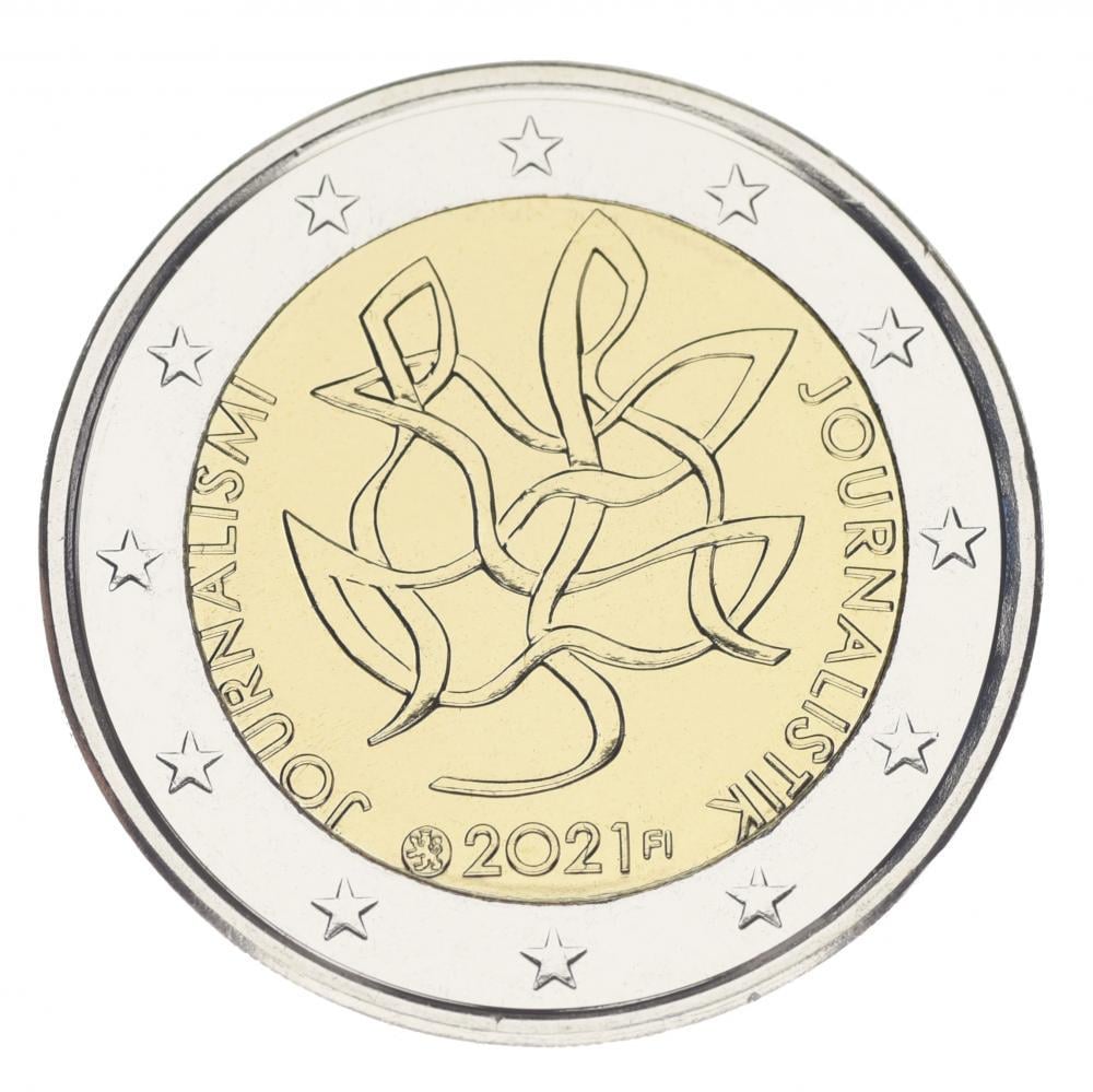 Коллекционная монета Финляндия 2 евро 2021 Биметалл UNC Журналистика (М16023)