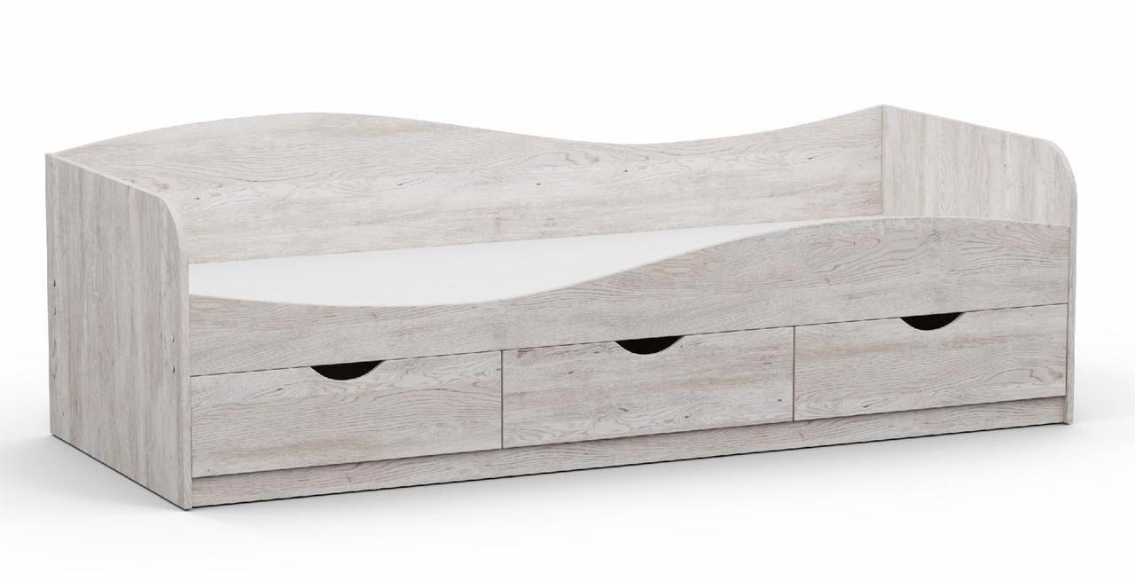 Ліжко односпальне Kontinent L-9 із шухлядами 80х200 см Самоа Димчастий (86223790)