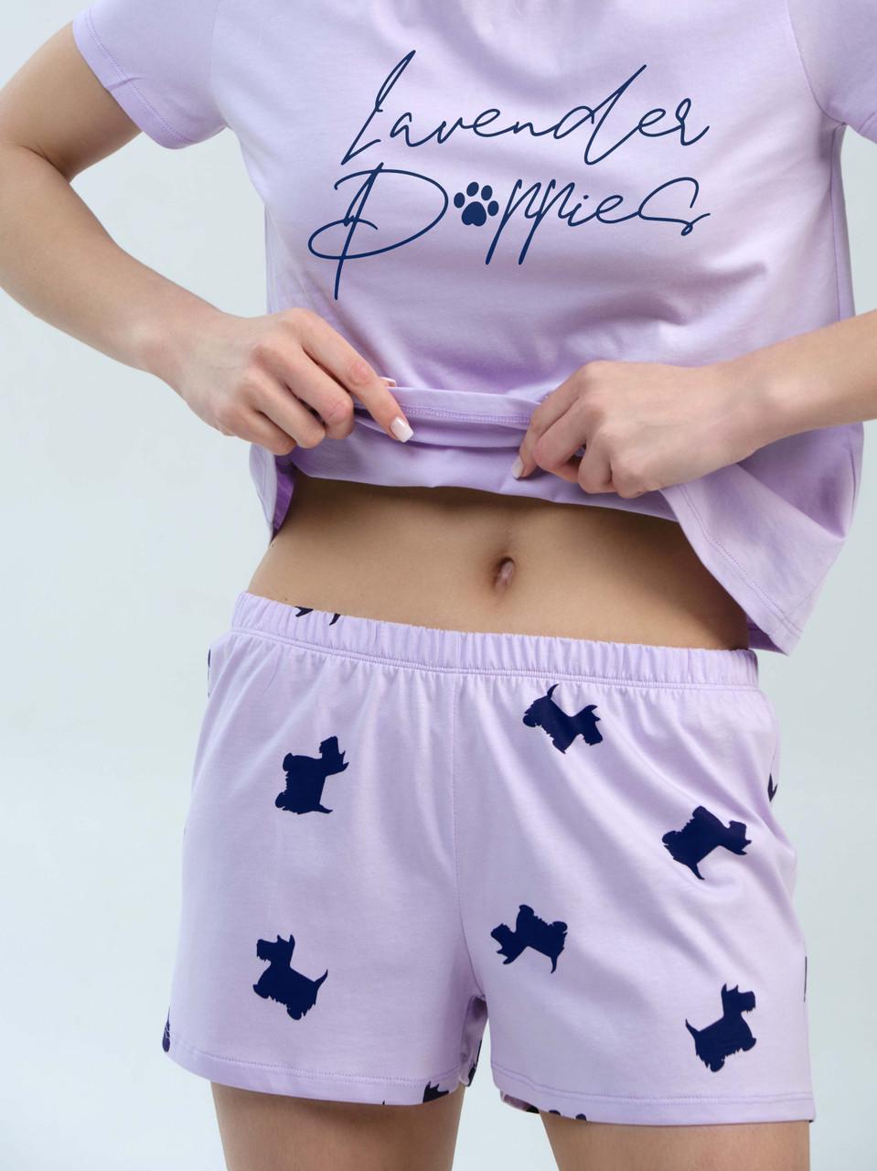 Піжама жіноча Roksana футболка/міні-шортики бавовняна з принтом L Бузковий (1759/12063) - фото 3 Піжама жіноча Roksana футболка/міні-шортики бавовняна з принтом L Бузковий (1759/12063) - фото 3