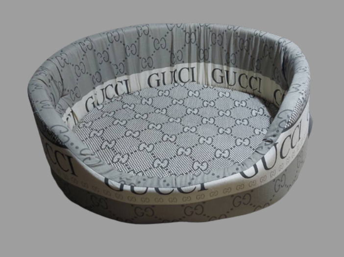 Лежак для тварин LPets Gucci №2 з вкладишем поролон 57х46х17 см Сірий (00000004167)