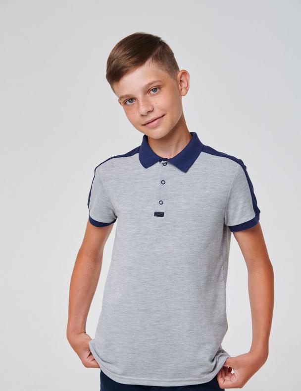 Футболка-поло для мальчика Smil Лакоста Серый меланж 128 см 100 cotton (114883) - фото 3 Футболка-поло для мальчика Smil Лакоста Серый меланж 128 см 100 cotton (114883) - фото 3
