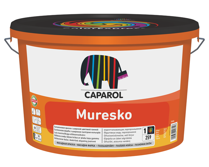Фарба фасадна силіконова матова Caparol Muresko база 1 2,5 л (1681998442)