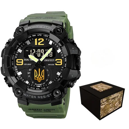 Наручные часы Awarder 003 Трезубец золото Army Green-Black (349)