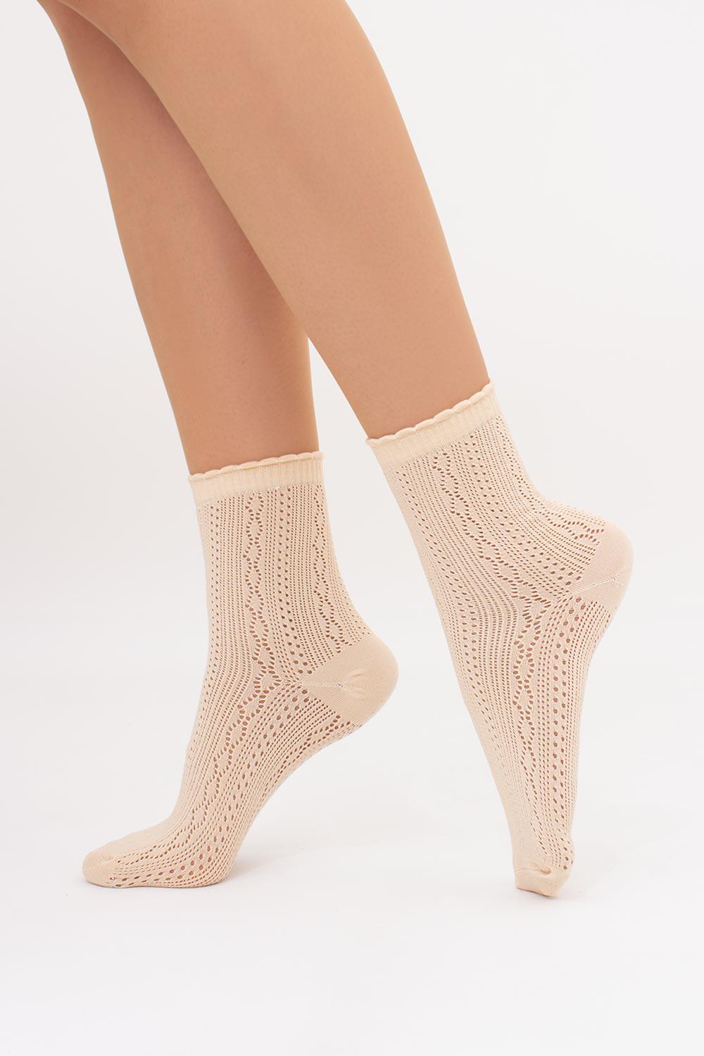 Шкарпетки жіночі із сітчастим плетінням Giulia WS3 AIR 002 р. 36/40 Beige (30668282)