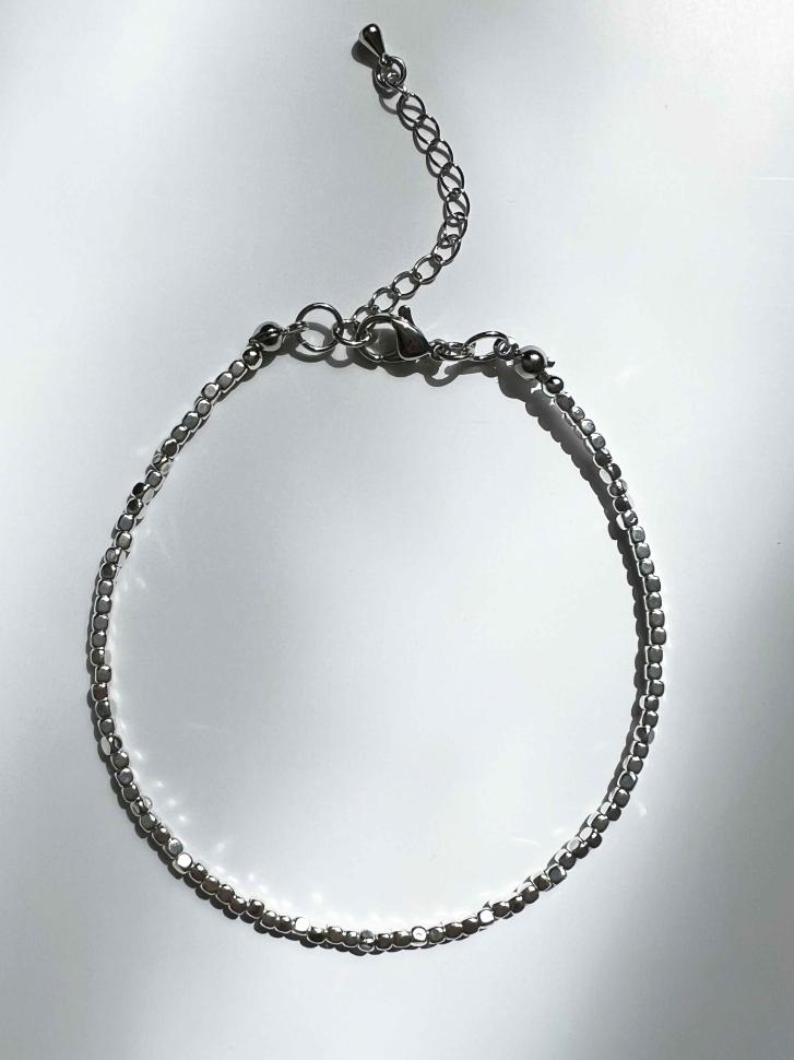 Браслет-анклет на ногу із натурального каменю гематит (4740) - фото 2