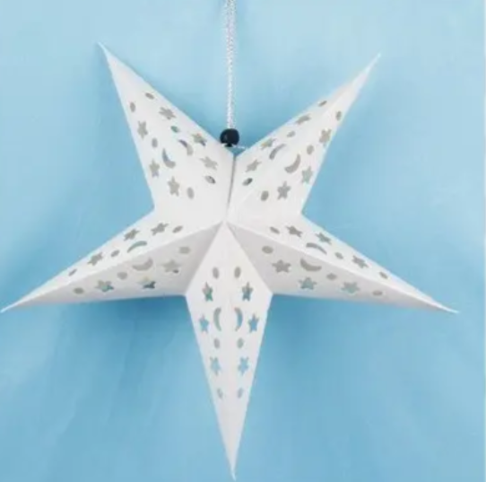 Звезда картонная для праздника 45 см Белый (6028/5)