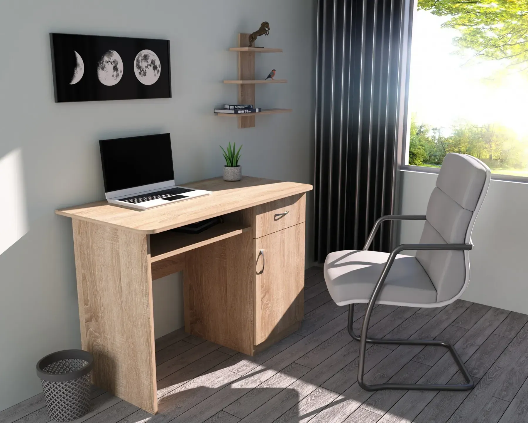 Стіл письмовий Kontinent СП-1 №10 110х55х76 см Дуб Сонома (55767858) - фото 1 Стіл письмовий Kontinent СП-1 №10 110х55х76 см Дуб Сонома (55767858) - фото 1