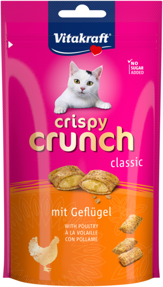 Лакомство для кошек Vitakraft Crispy Crunch подушечки с мясом птиц 60 г (4008239288141)