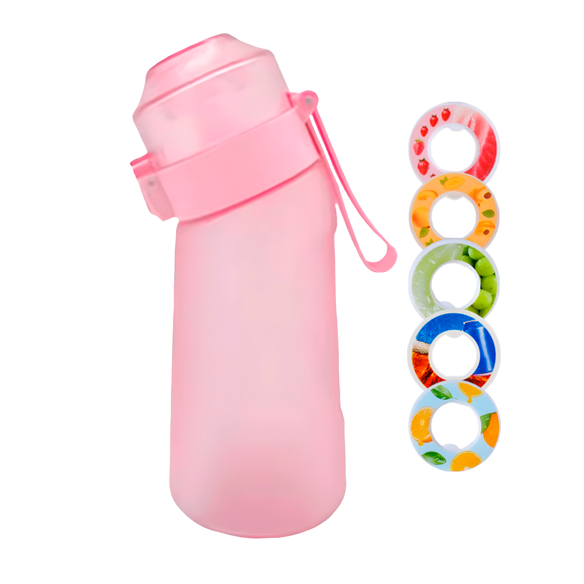 Бутылка спортивная изменяет вкус воды с 5 капсулами 500 мл Розовый (26869342) - фото 1 Бутылка спортивная изменяет вкус воды с 5 капсулами 500 мл Розовый (26869342) - фото 1