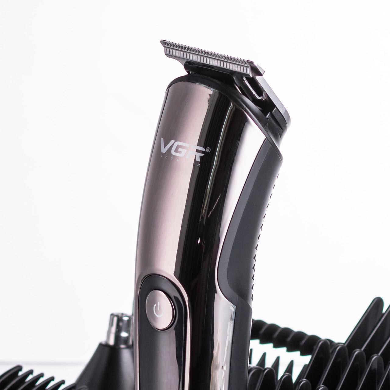 Набір для стрижки VGR V-107 волосся 5в1 машинка/триммер/бритва (7361) - фото 14 Набір для стрижки VGR V-107 волосся 5в1 машинка/триммер/бритва (7361) - фото 14
