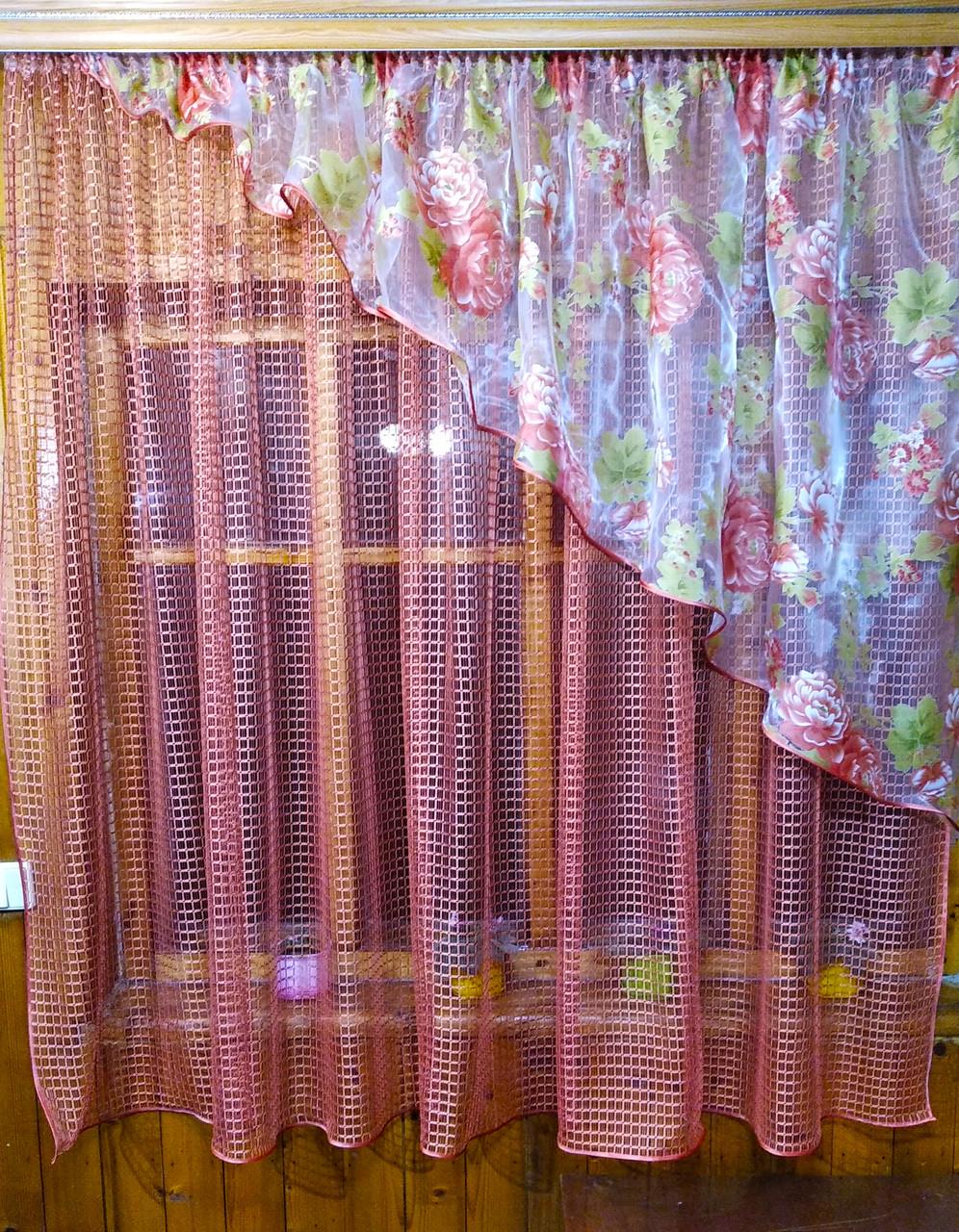 Шторы Фаина правая Терракотовый/Пион (1190845158)