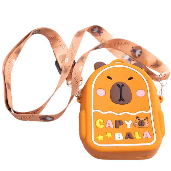 Сумочка детская Капибара силиконовая на молнии 12х10х3 см Коричневый Сумочка детская Капибара силиконовая на молнии 12х10х3 см Коричневый