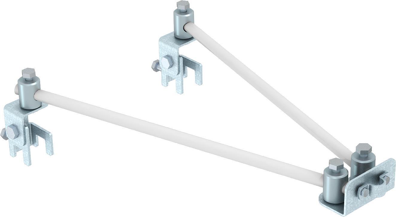 Набор изолированных штанг OBO Bettermann 101 FS-16 V-образное 750 мм под струбцины до 20 мм стеклопластик (5408980)