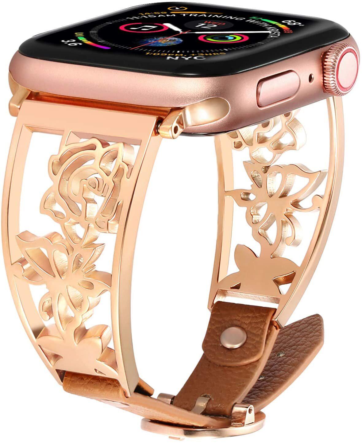 Металлический ремешок для Apple Watch 38-40 мм Бабочка Золотистый Металлический ремешок для Apple Watch 38-40 мм Бабочка Золотистый