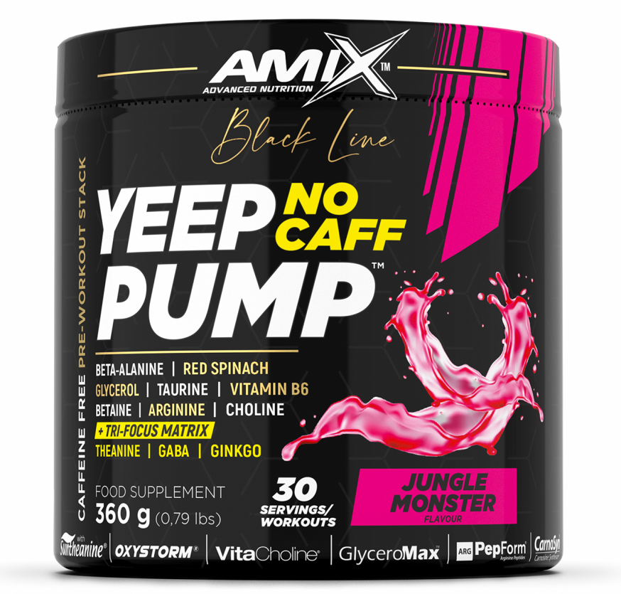 Комплекс предтренировочный без стимуляторов Amix Black Line Yeep Pump No Caff Jungle Monster 360 г