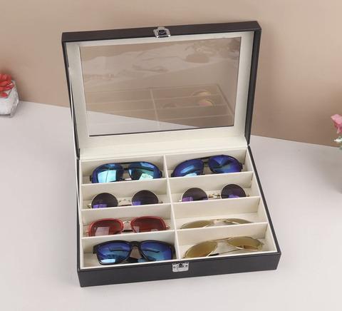 Скринька-органайзер для зберігання окулярів 8 відділень Чорний - фото 7