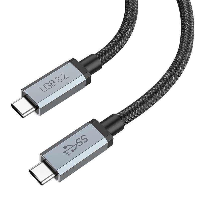 Кабель Hoco US06 Type-c to Type-C USB3.2 20GBPS 100 W 4K HD 2 м Grey/Black (594486) - фото 7 Кабель Hoco US06 Type-c to Type-C USB3.2 20GBPS 100 W 4K HD 2 м Grey/Black (594486) - фото 7