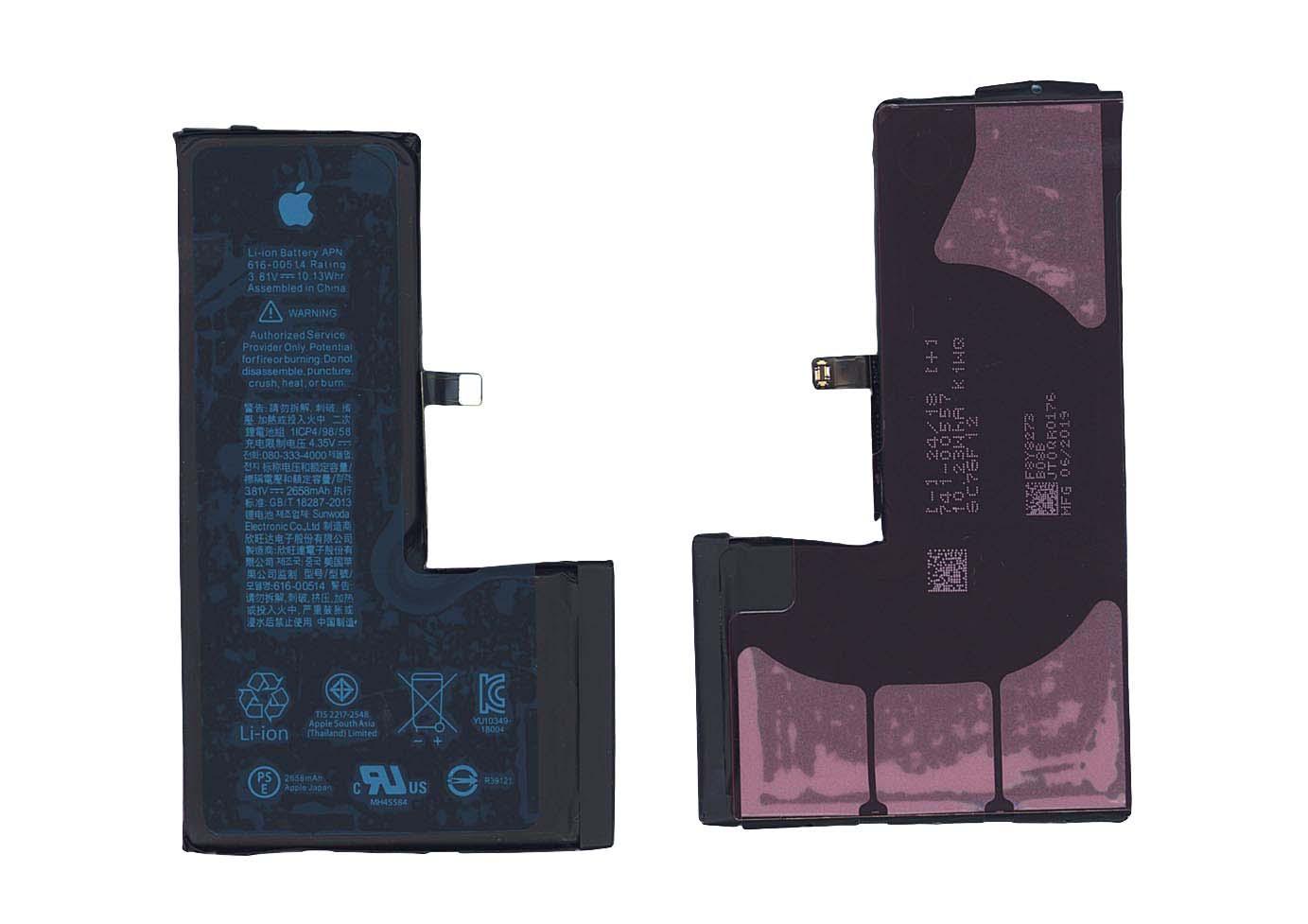 Аккумулятор для смартфона Apple 616-00514 iPhone XS 3,8V 2658 mAh 10,13 Wh Black Аккумулятор для смартфона Apple 616-00514 iPhone XS 3,8V 2658 mAh 10,13 Wh Black
