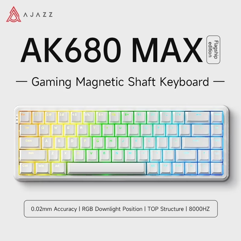 Клавіатура дротова AJAZZ AK680 MAX Flagship Edition Magnetic Switch White ( 2000171) - фото 2 Клавіатура дротова AJAZZ AK680 MAX Flagship Edition Magnetic Switch White ( 2000171) - фото 2