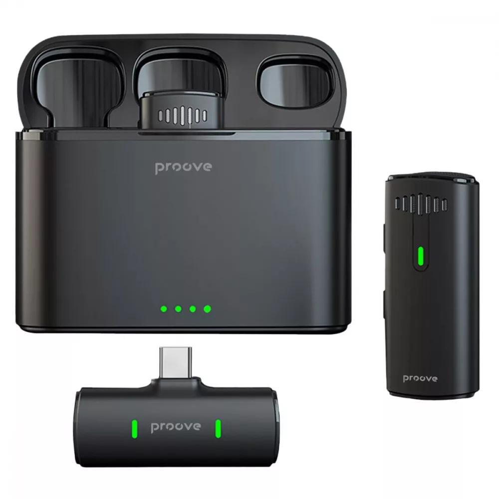 Микрофон петличный беспроводной цифровой Proove PMDM00010202 Demo с Type-C до 6 часов работы Черный (621203)