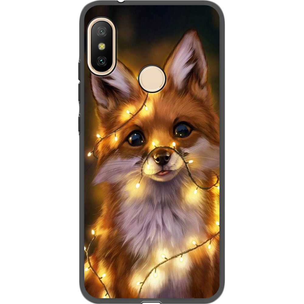 Чехол BoxFace Xiaomi Mi A2 Lite Рождественская лиса Черный силикон (34892-up2399-35127)