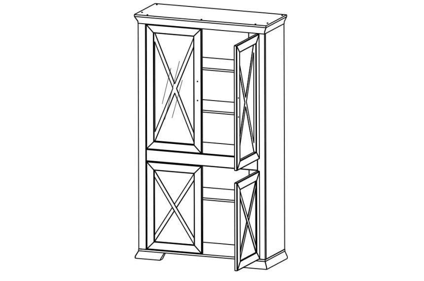 Пенал-вітрина Гербор Марсель REG2D2W Ясен сніжний/Дуб сонома трюфель (GRB-1066) - фото 2 Пенал-вітрина Гербор Марсель REG2D2W Ясен сніжний/Дуб сонома трюфель (GRB-1066) - фото 2