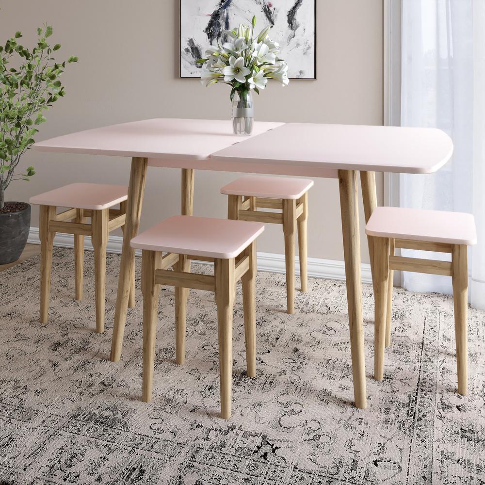 Обеденный стол Lion Майами-3 раскладной деревянный 90х60/90х120 см Розовый (000-000-2608)