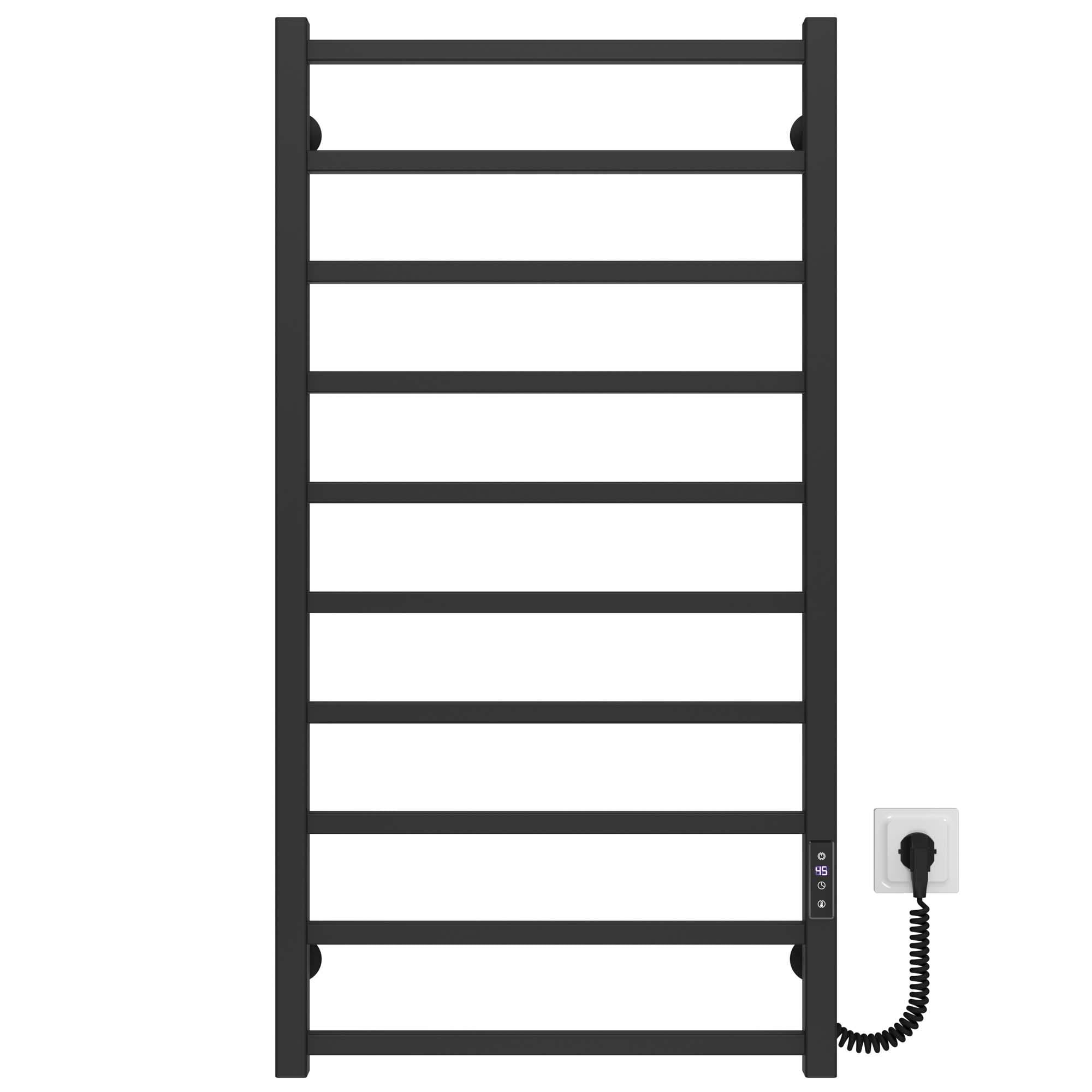 Полотенцесушитель электрический Deffi Forest П10 JD04 правое подключение нержавеющая сталь 500х1000 мм Черный (A.FR.100.50.10.EBR2)