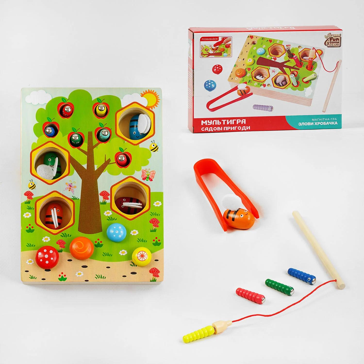 Игрушка для малышей 4FUN Game wood Club 78396/48 Садовые приключения магнитная в коробке (23439432)