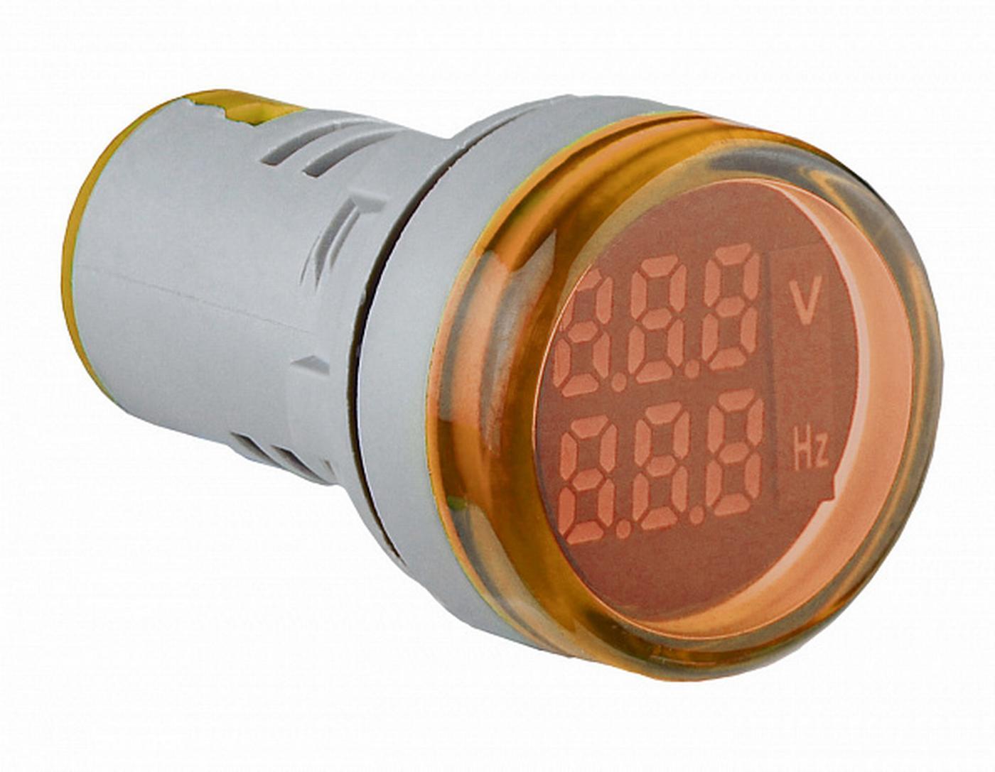 Светосигнальная арматура АСКО-УКРЕМ с индикатором напряжения АС и частоты серии U-ADM-VHz круглая ᴓ22 мм Желтый (00000055181)