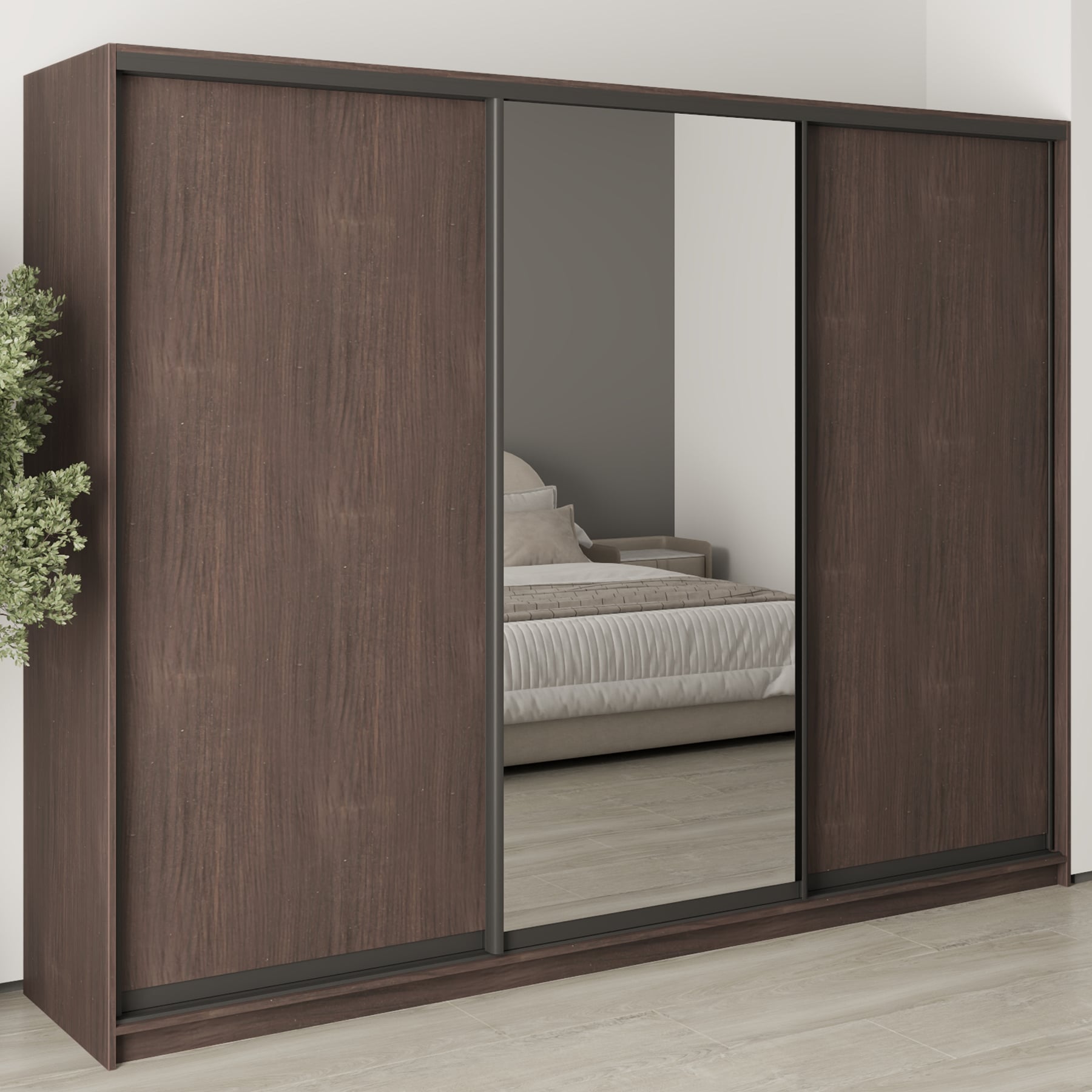 Шкаф-купе трехдверный Mebel Star Комбо BG MBS-9177 270х45х210 см Дуб ристрето (1009166)