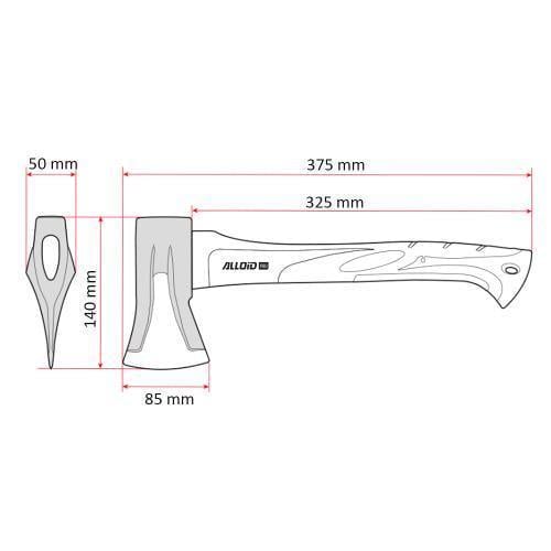 Топор-колун Alloid Pro ручка из фибергласа 1000 г 38 см (SF-70151000) - фото 2 Топор-колун Alloid Pro ручка из фибергласа 1000 г 38 см (SF-70151000) - фото 2