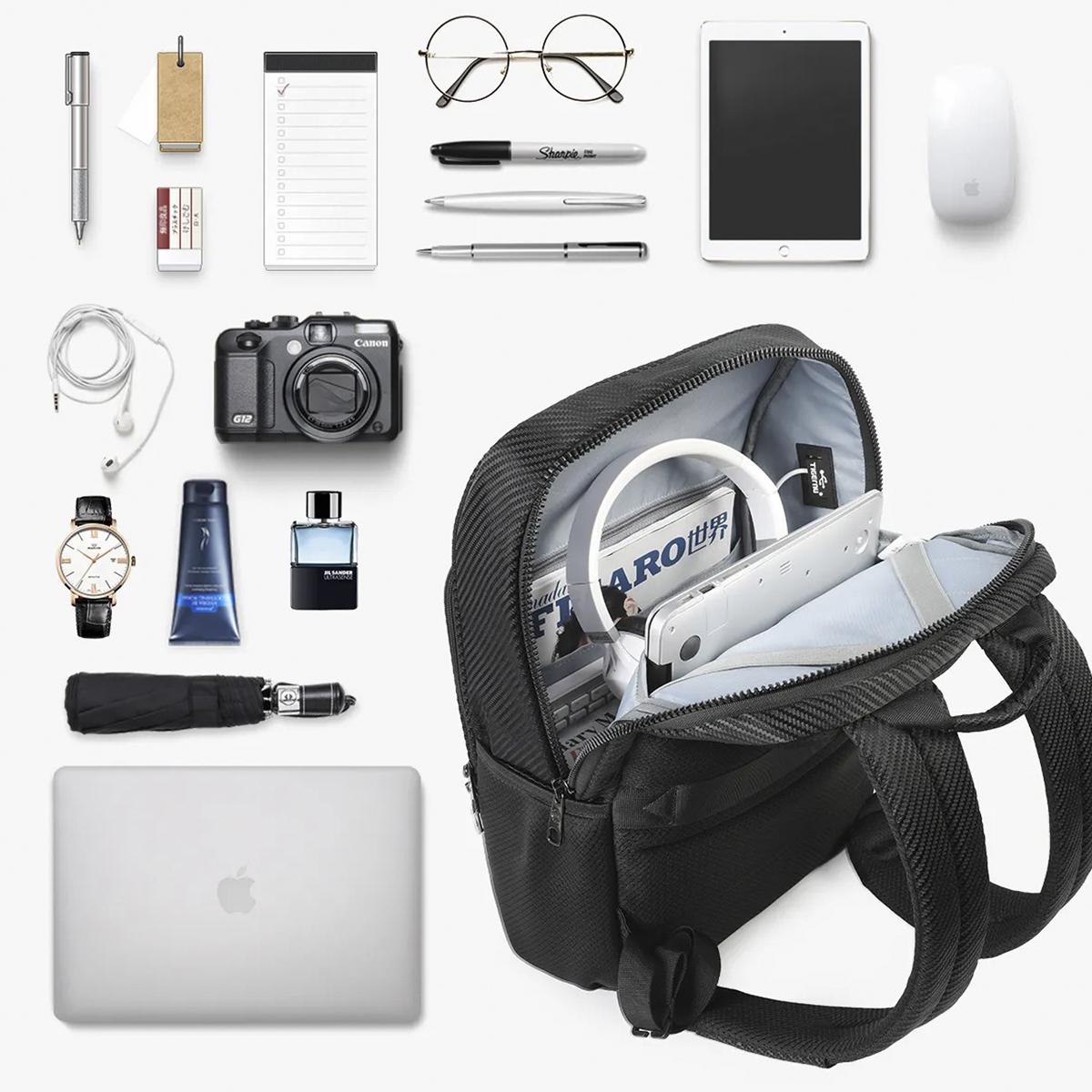 Міський рюкзак для ноутбука Tigernu T-B3899 15,6" з USB 21 л Чорний під карбон (TGN-T-B3899-5039) - фото 4 Міський рюкзак для ноутбука Tigernu T-B3899 15,6" з USB 21 л Чорний під карбон (TGN-T-B3899-5039) - фото 4