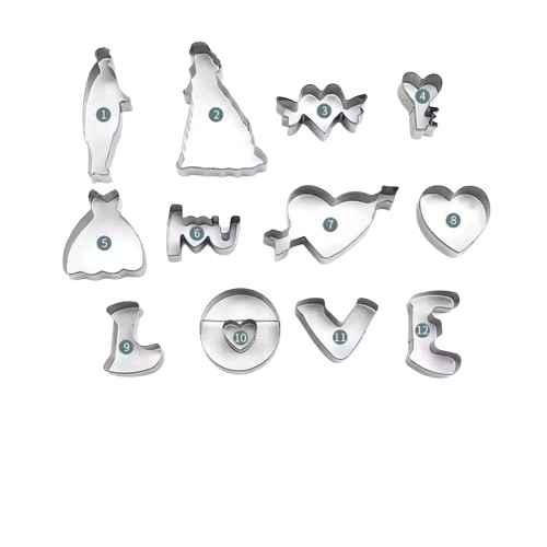 Набор форма для печенья Stenson R97315 Love нержавеющая сталь 12 шт. (13395e94)