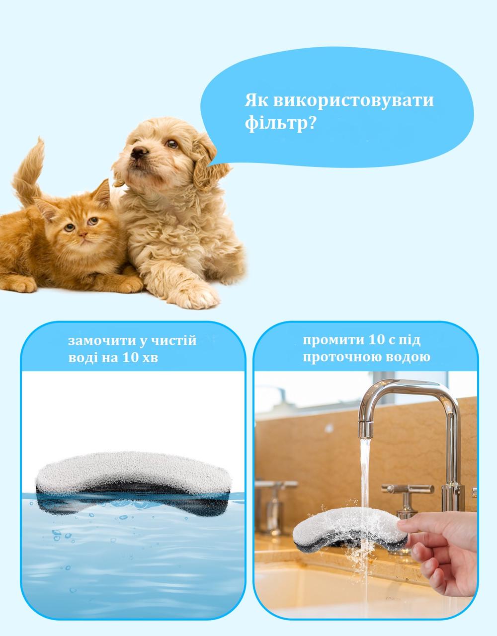 Поилка фонтан для кошек и собак NPET WF100 1,6 л с фильтром Синий (1696790673) - фото 5 Поилка фонтан для кошек и собак NPET WF100 1,6 л с фильтром Синий (1696790673) - фото 5