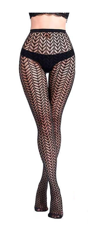 Колготки з ялинковим візерунком One size Чорний (K000678)