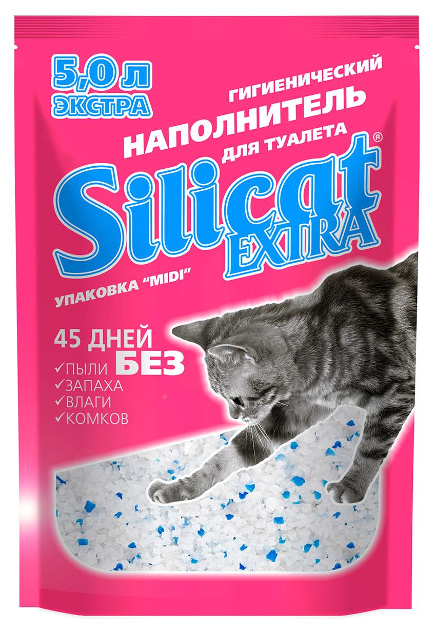 Наповнювач для котячого туалету Silicat Extra силікагелевий 5,0 л