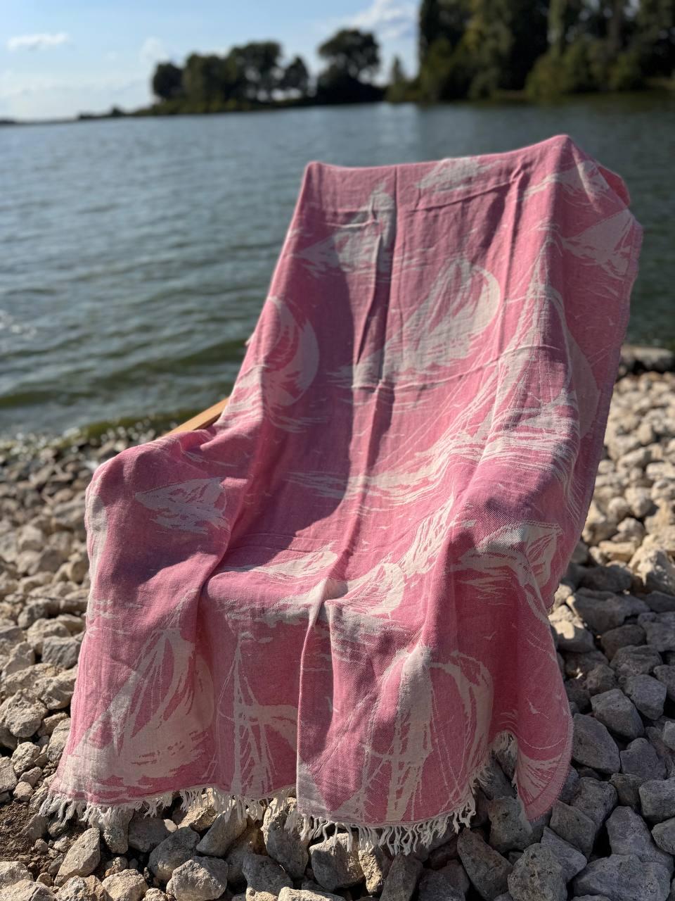 Покрывало гипоаллергенное хлопковое 100х180 см Розовый (П4К-AL-peshtamel-002-02) - фото 2 Покрывало гипоаллергенное хлопковое 100х180 см Розовый (П4К-AL-peshtamel-002-02) - фото 2