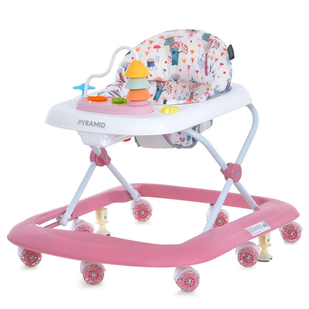 Ходунки-каталка детские музыкальные El Camino ME 1217 PYRAMID из пластика с игровой панелью 66х58х59 см Розовый (150-7-ME 1217 Pink)