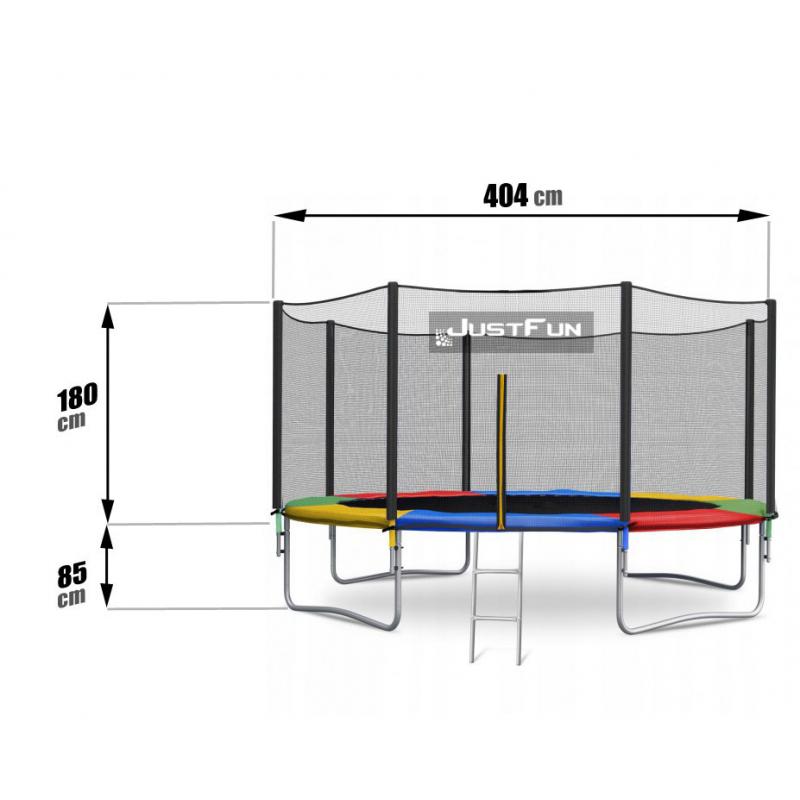 Батут Just Fun с сеткой 404 см + лестница Multicolor - фото 2