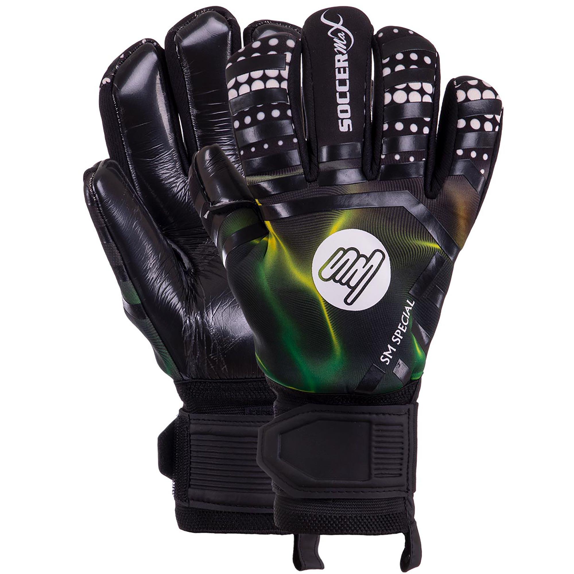 Перчатки вратарские Zelart SOCCERMAX GK-015 р. 10 Салатовый/Черный (DR007784)