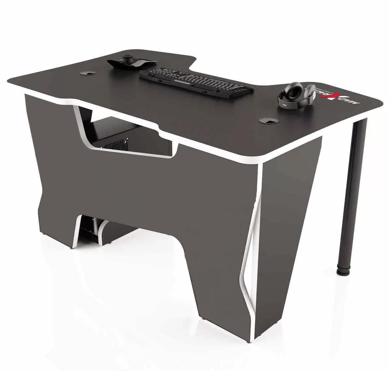 Компьютерный стол геймерский Madxracer Comfort GT12 120х87х75 см Черный/белый (CN-GT12BW)