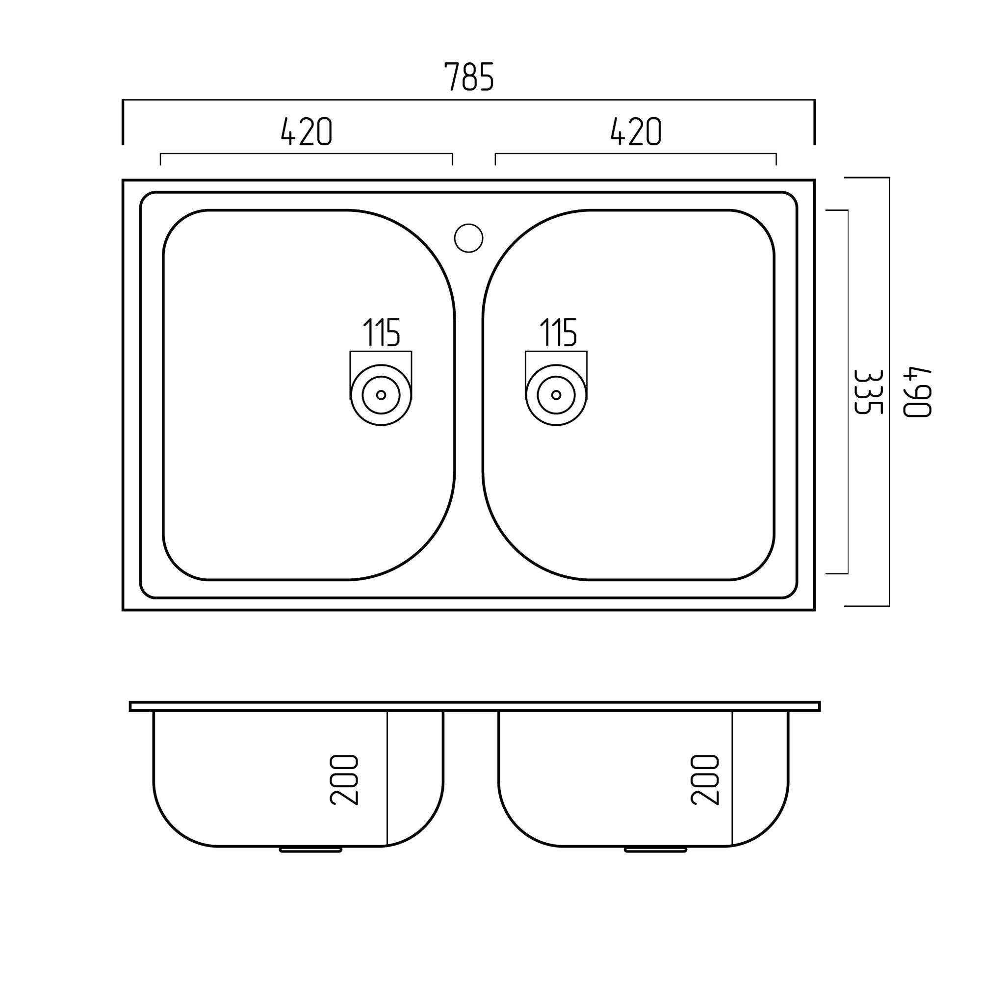 Мойка для кухни гранитная Platinum 7950 Equatoria матовая Графитовый - фото 2