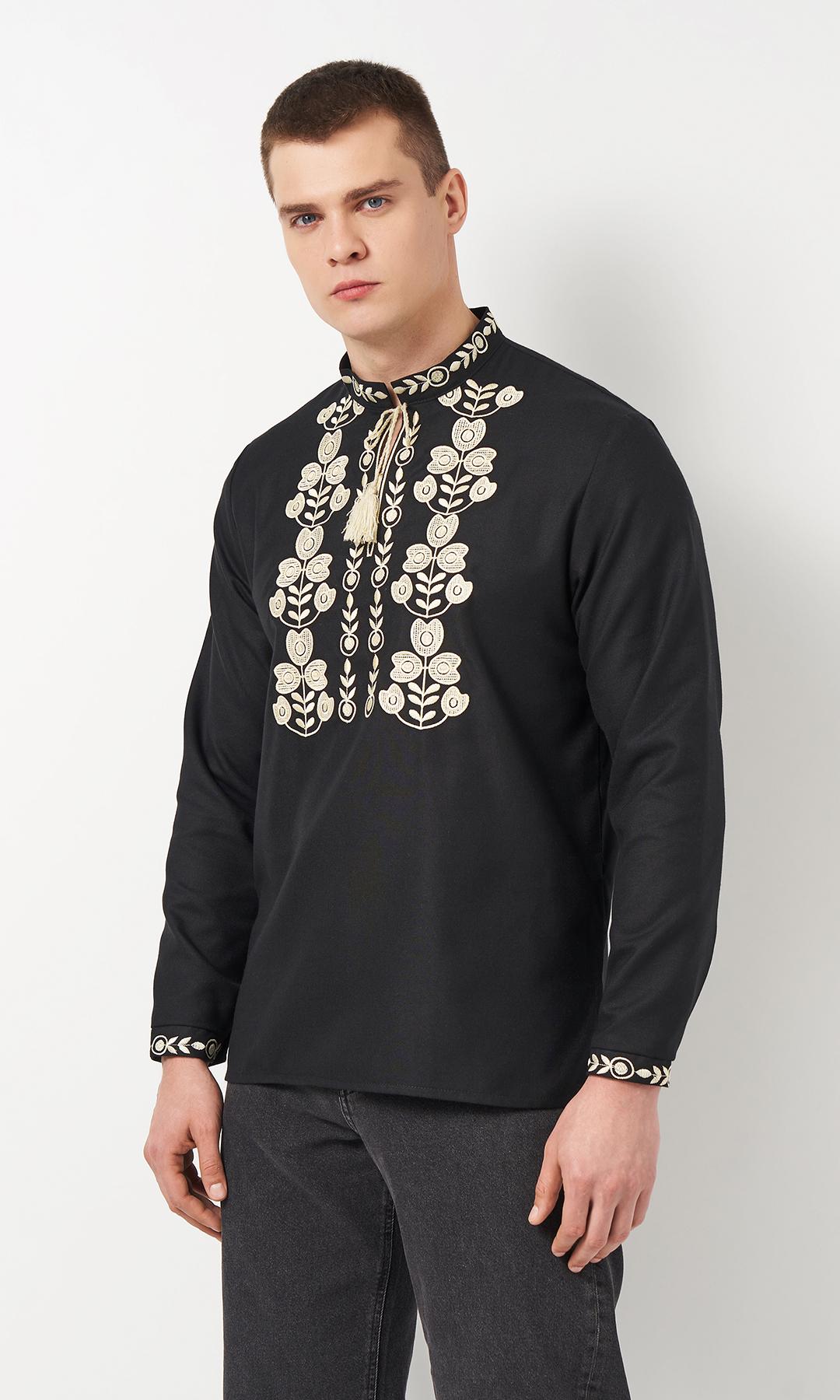 Вишиванка чоловіча Вишиваночка р. 56 Чорний (3110-1)