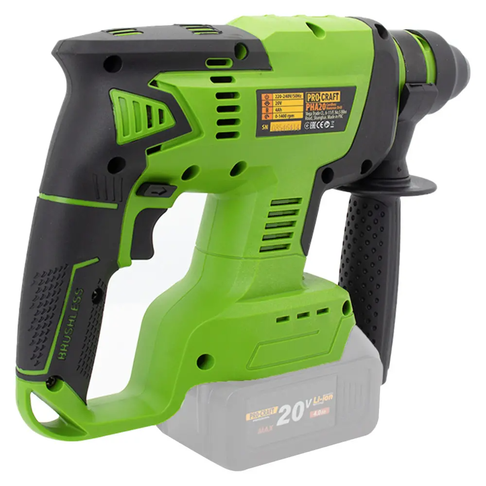 Перфоратор акумуляторний безщітковий ProCraft PHA20 без акумулятора та без зарядного пристрою з додатковою рукояткою - фото 3